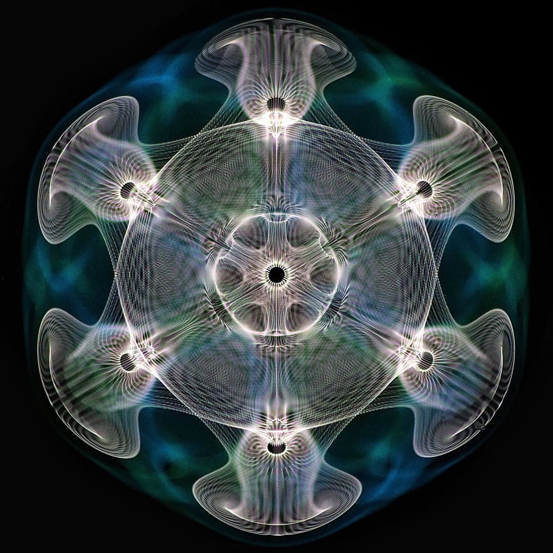 Blue-toned circular meditation mandala
