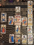 Celtic Cross layout using the full Tarot deck